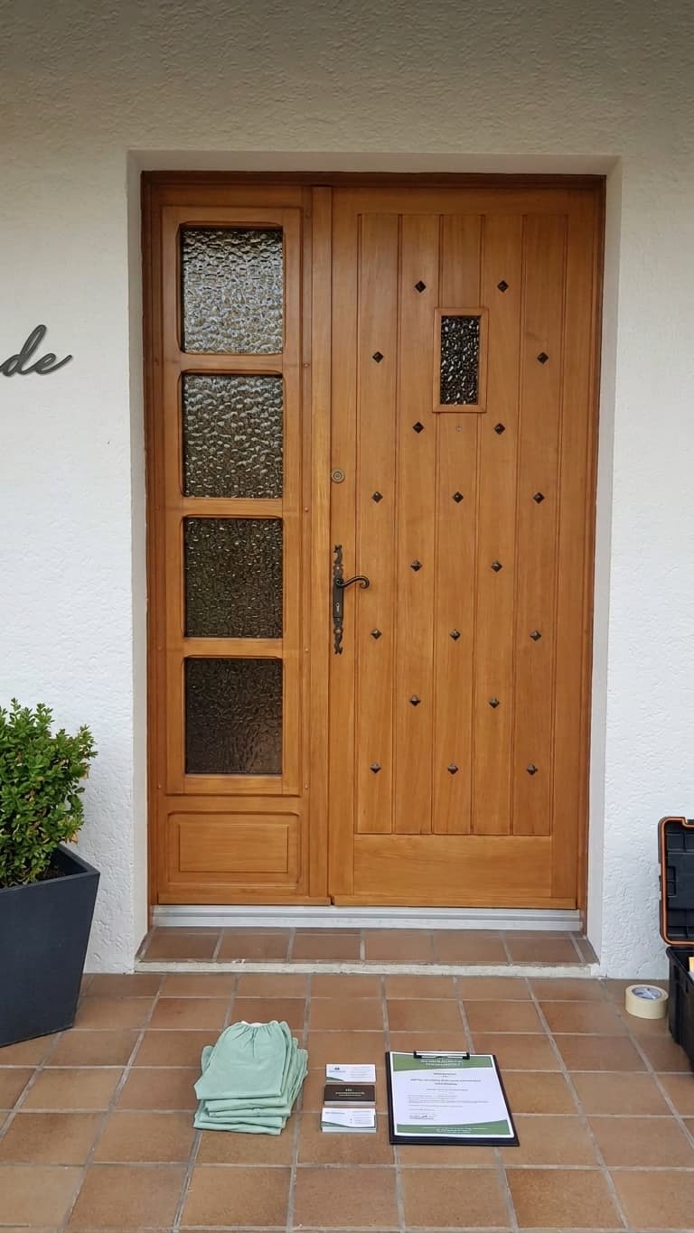 Réalisation Porte d'entrée acier contemporain